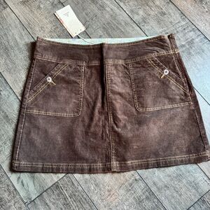 PrAna Canyon Corduroy Mini Skirt in Brown Size 14